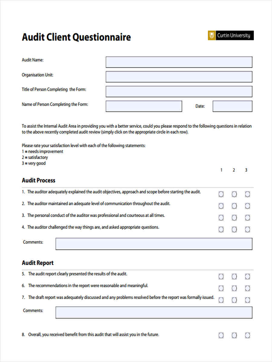 FREE 6+ Client Satisfaction Questionnaire Forms in PDF Ms Word