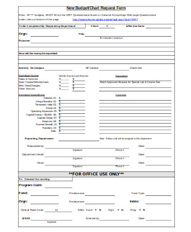 basic budget request form