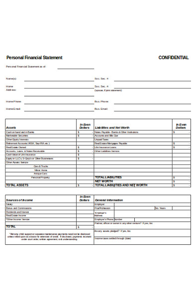 basic personal statement form