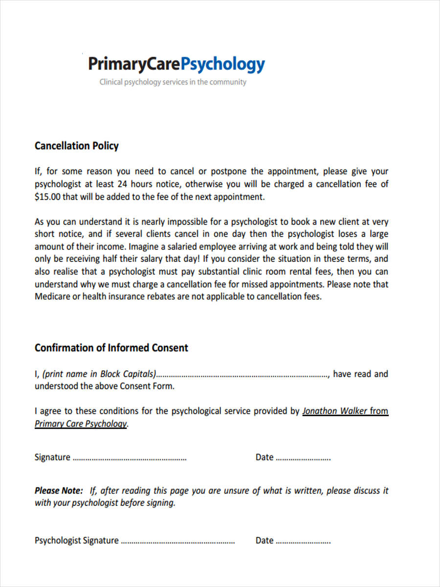 counselling case study consent form