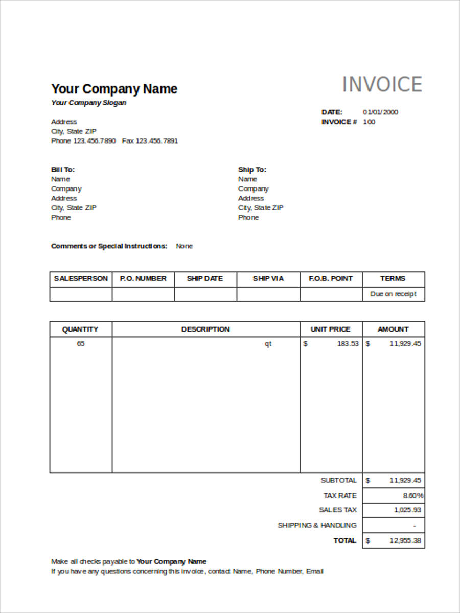 billing invoice form in xls2