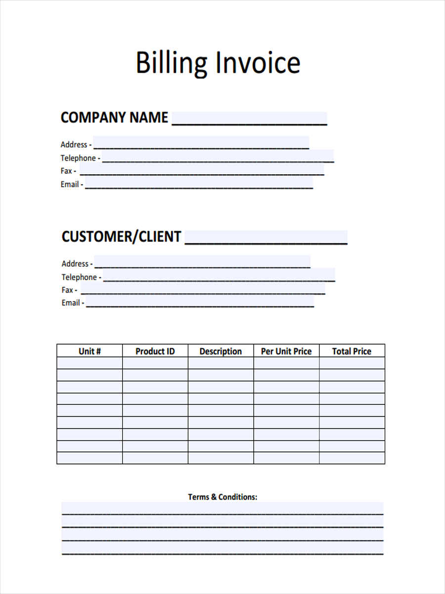 sample invoice forms