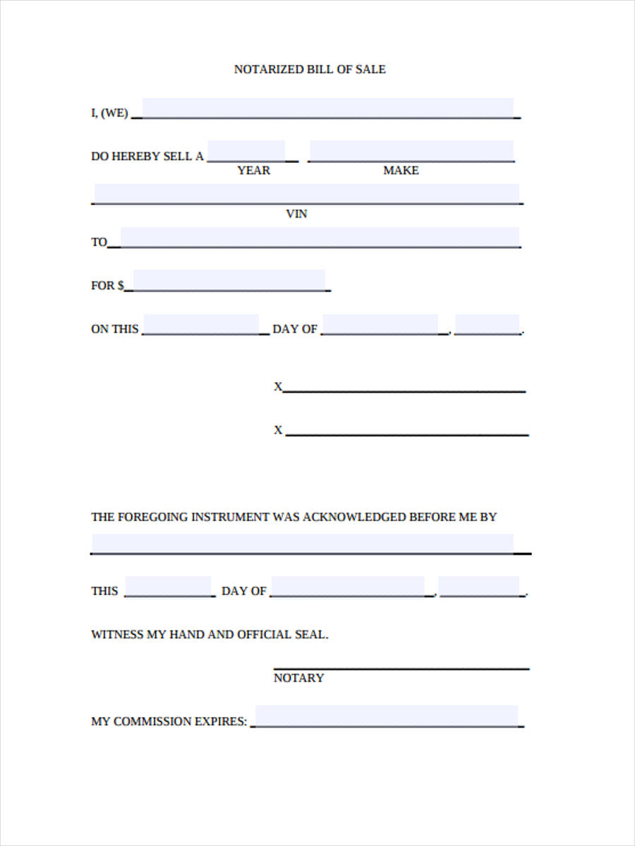 Free Blank Bill Of Sale Form Download Pdf Word All In One Photos