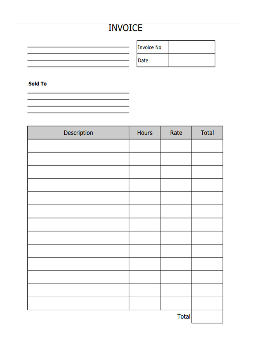 free 9 printable invoice forms in pdf ms word excel