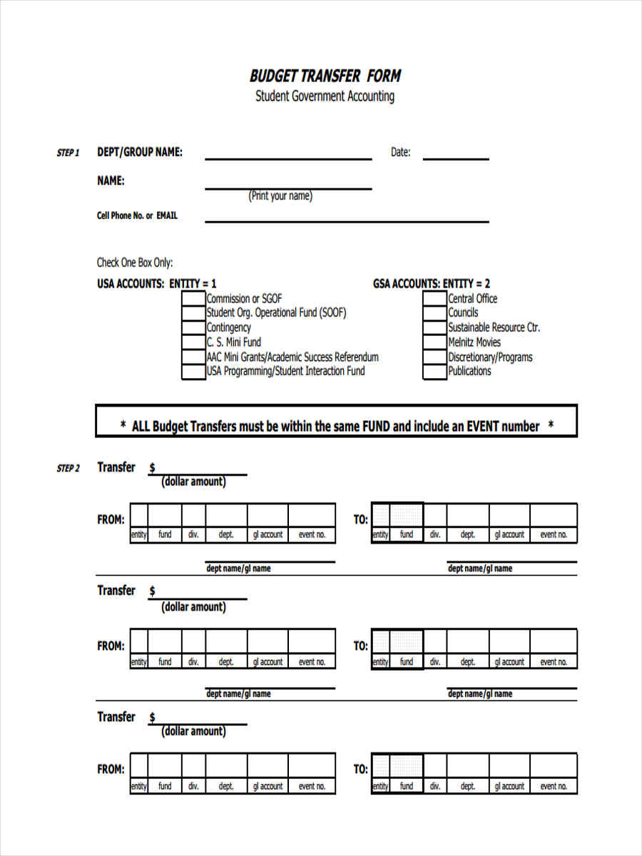 FREE 5+ Accounting Transfer Forms in PDF