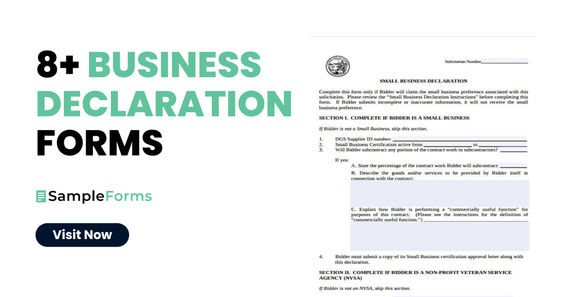 business declaration form