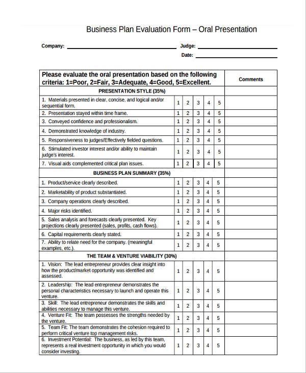 FREE 37+ Presentation Evaluation Forms in PDF | Ms Word | Excel