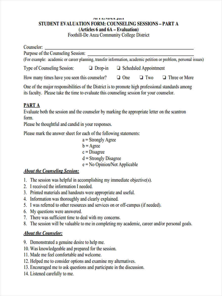 FREE 5 Career Counseling Forms In MS Word PDF