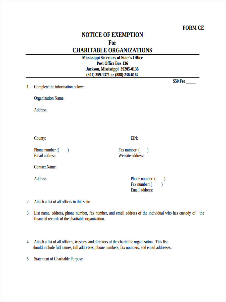 FREE 6+ Sample Notice of Exemption Forms in MS Word PDF Excel