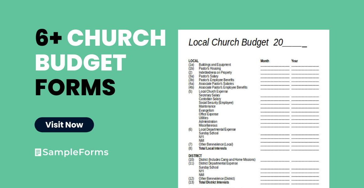 church budget form