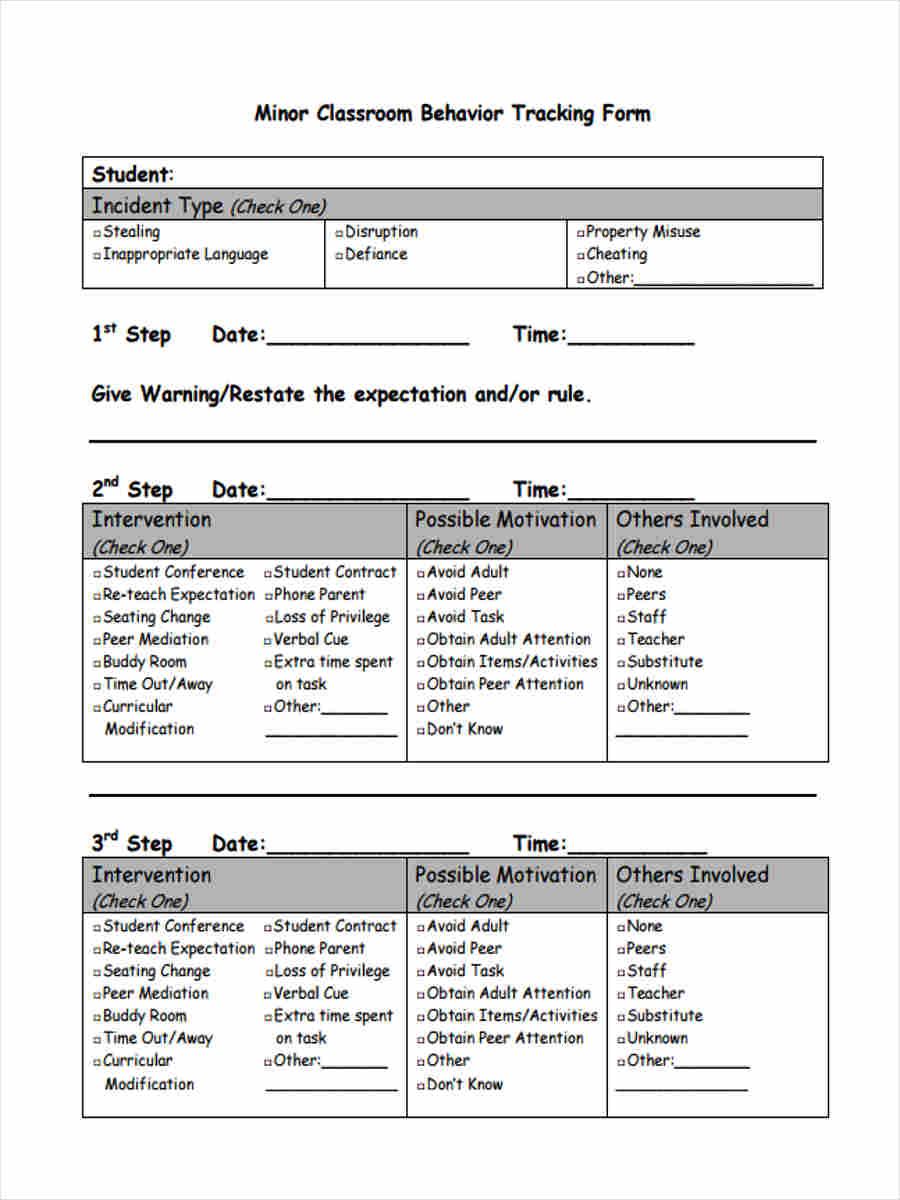 classroom behavior tracking