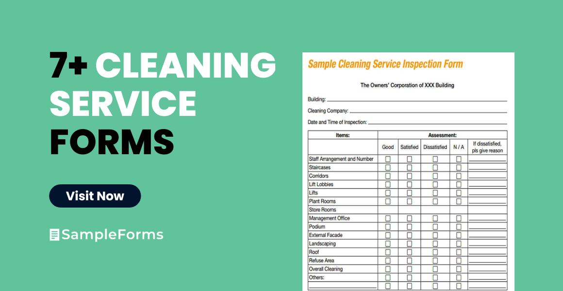 cleaning service form
