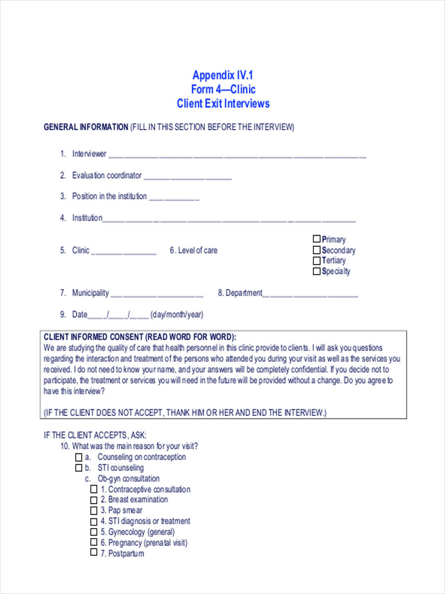 FREE 8+ Sample Exit Interview Questionnaire Forms in MS Word | PDF