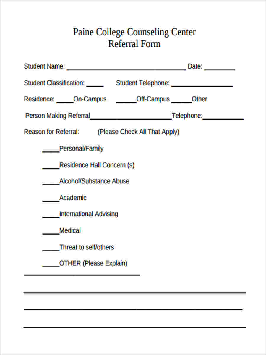 college referral form
