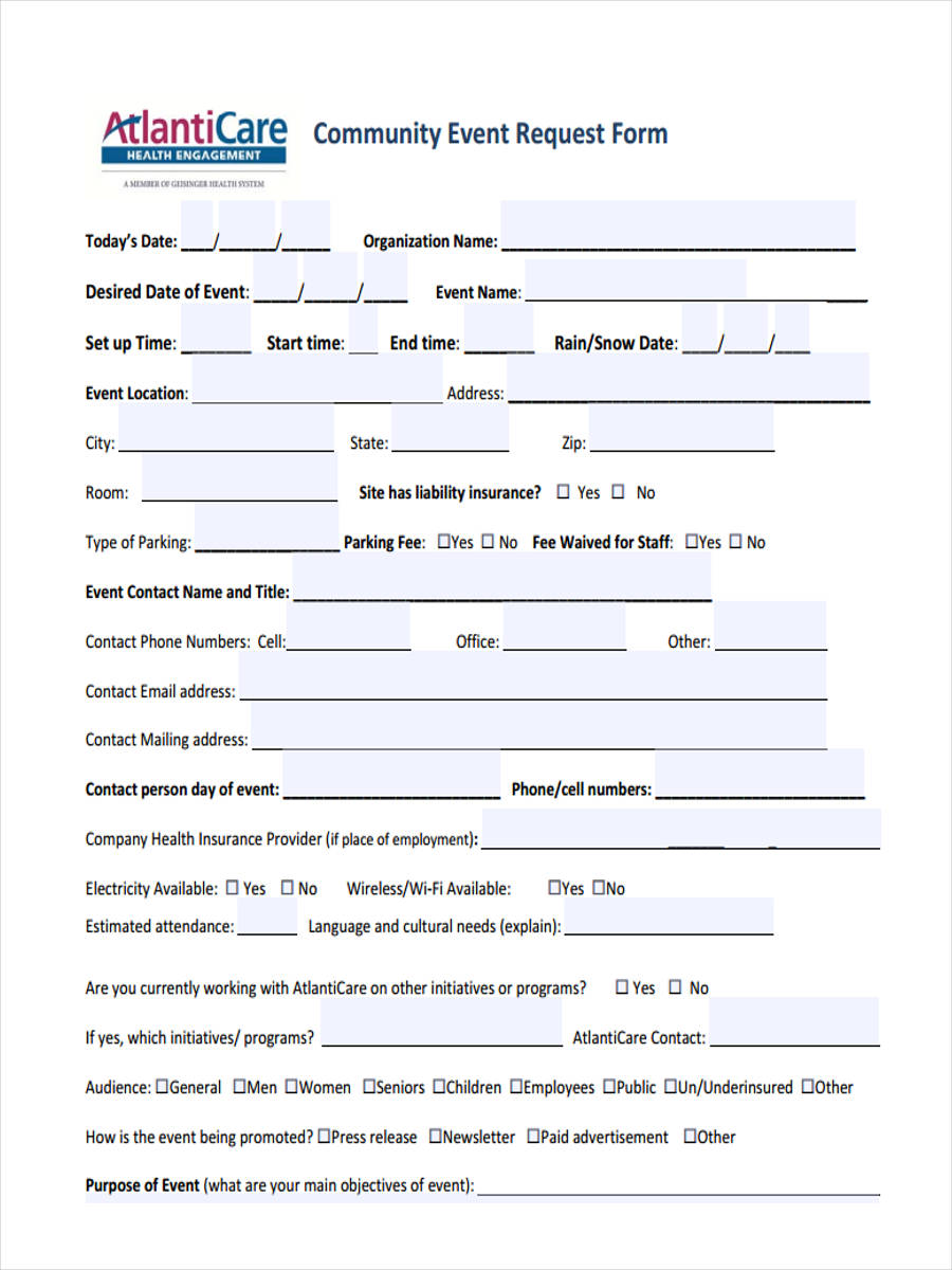 Free 11+ Event Request Forms In Pdf 