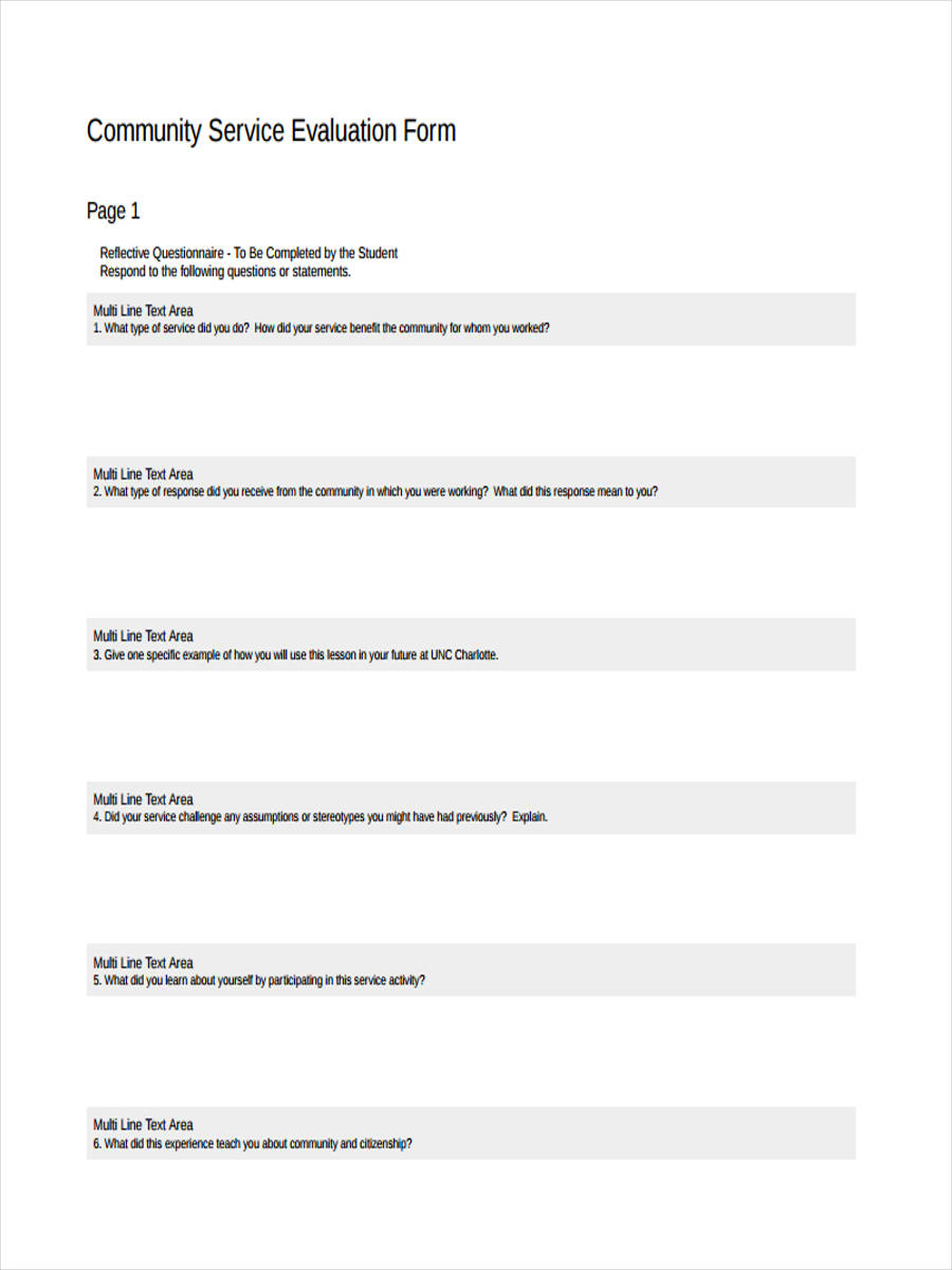 Free 13 Sample Service Evaluation Forms In Ms Word Pdf