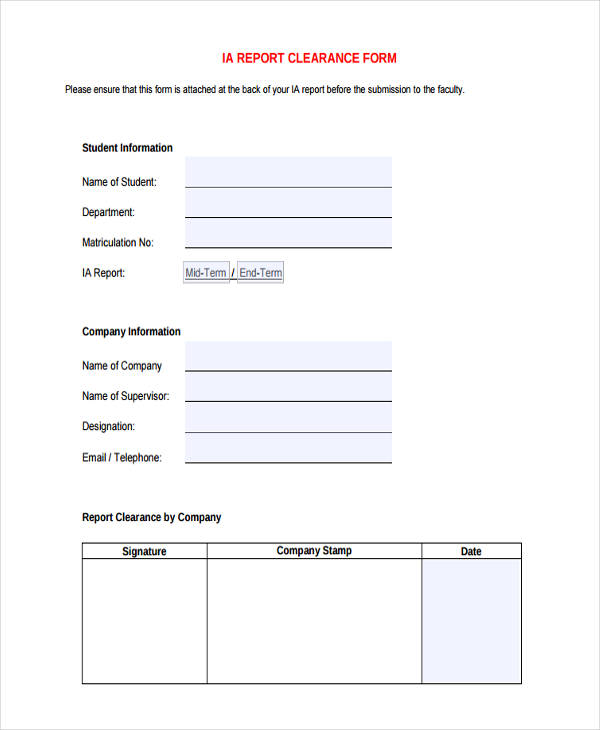 Free 5 Company Clearance Forms In Ms Word Pdf 9155