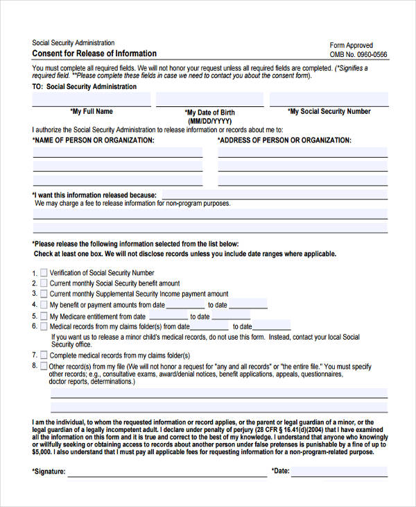 Authorization For Release Of Information Form Template Template Walls