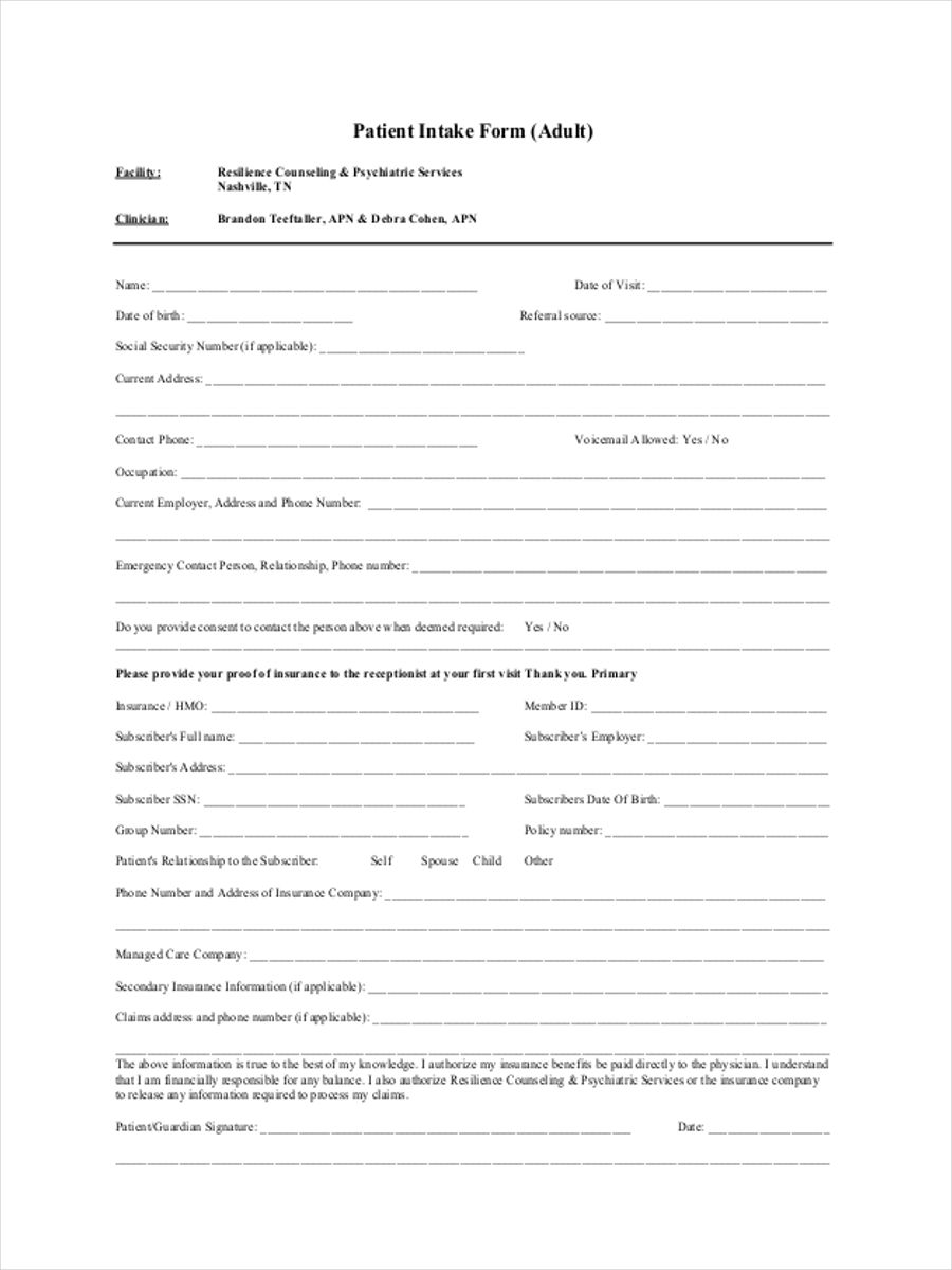 FREE 38+ Counselling Form Samples, PDF, MS Word, Google Docs