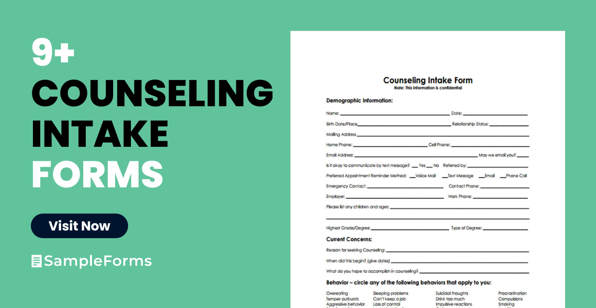 counselings intake form