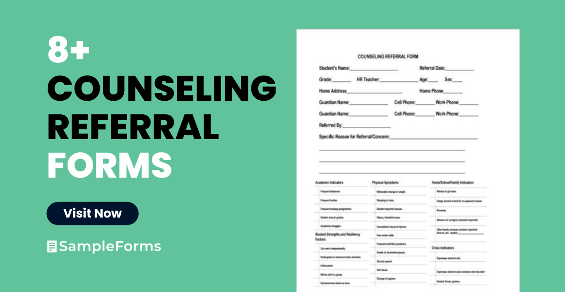 Free 8 Sample Counseling Referral Forms In Pdf Ms Word 7310