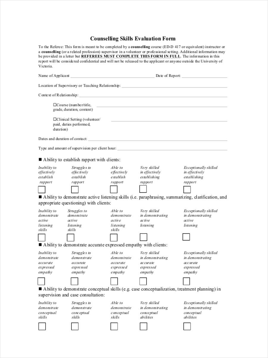 Free 34 Counselling Forms In Pdf Ms Word 2836