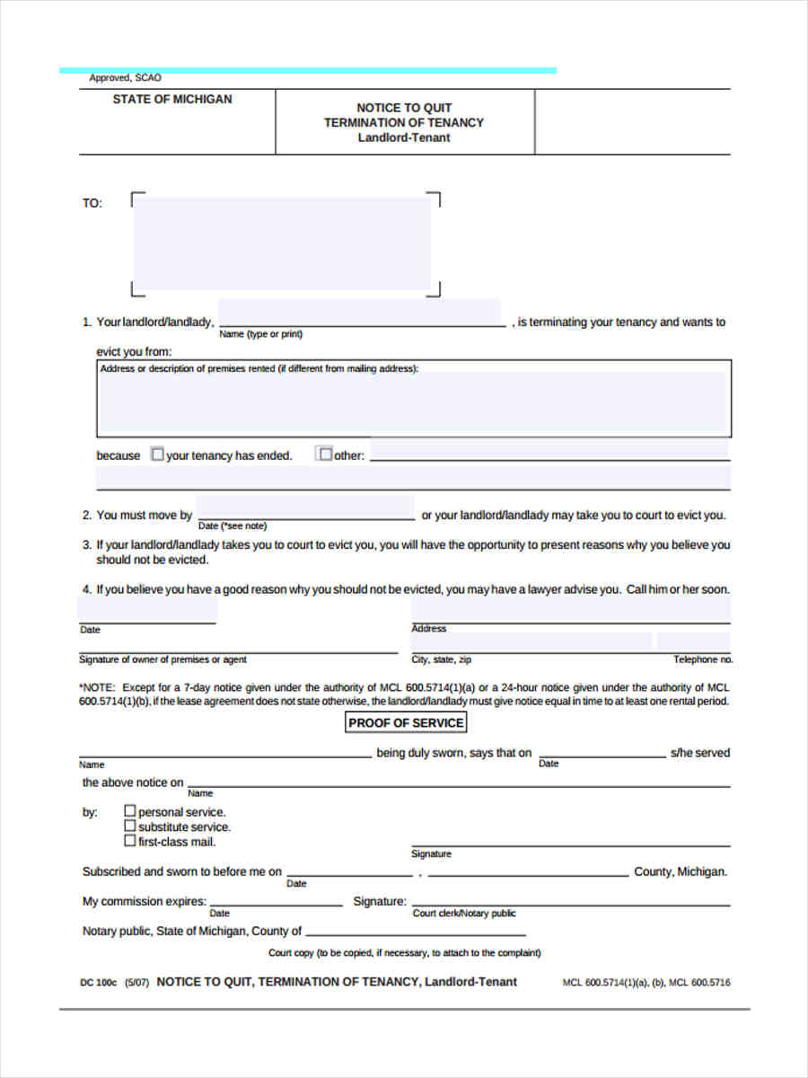 eviction notices forms