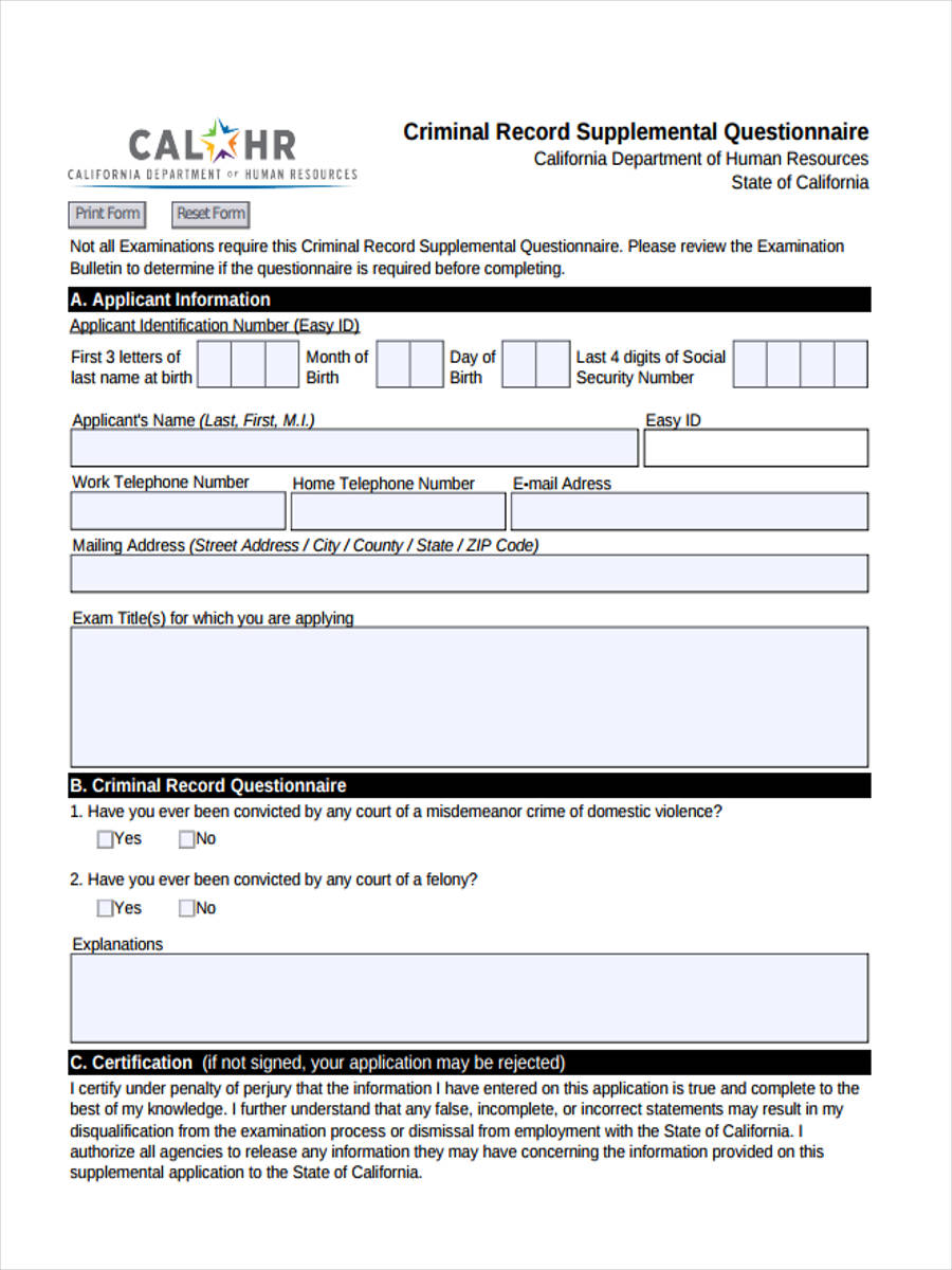 criminal record