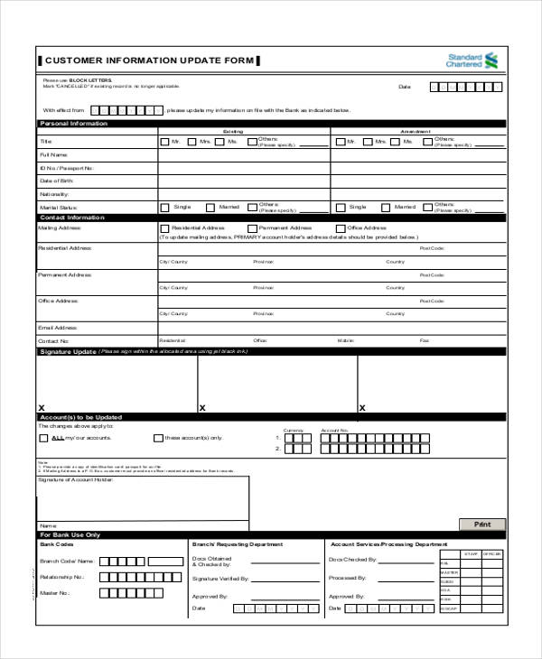 FREE 10+ Customer Information Forms in PDF | Ms Word | Excel