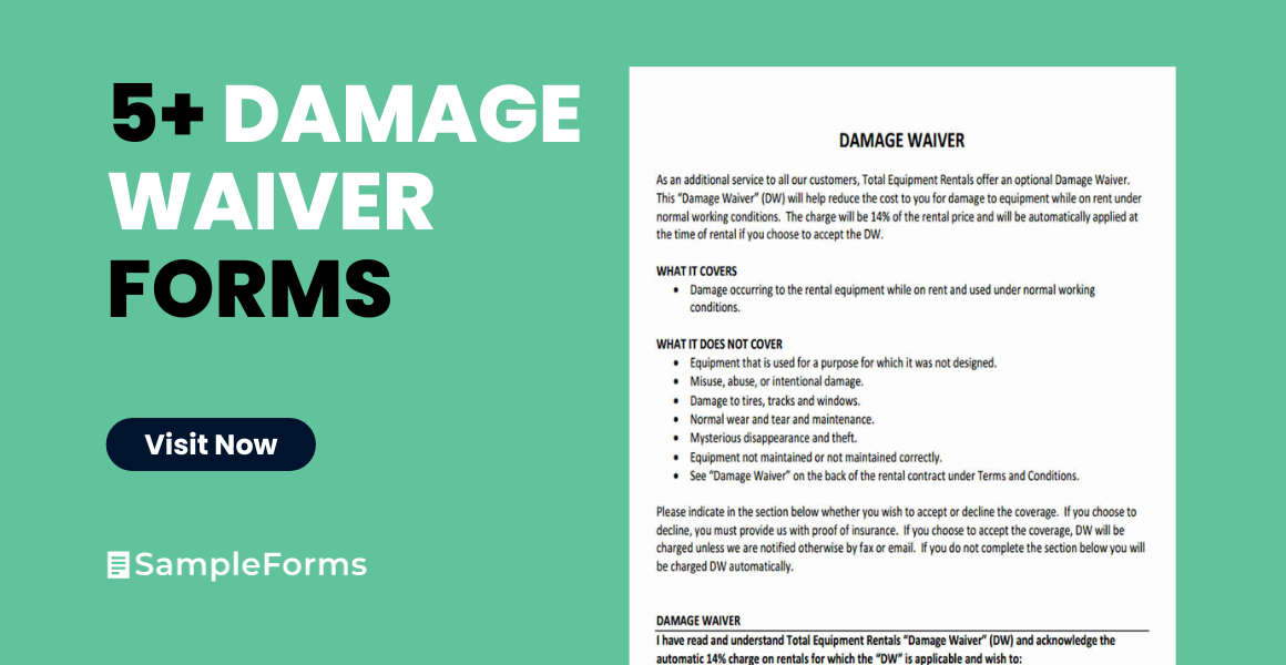 damage waiver form