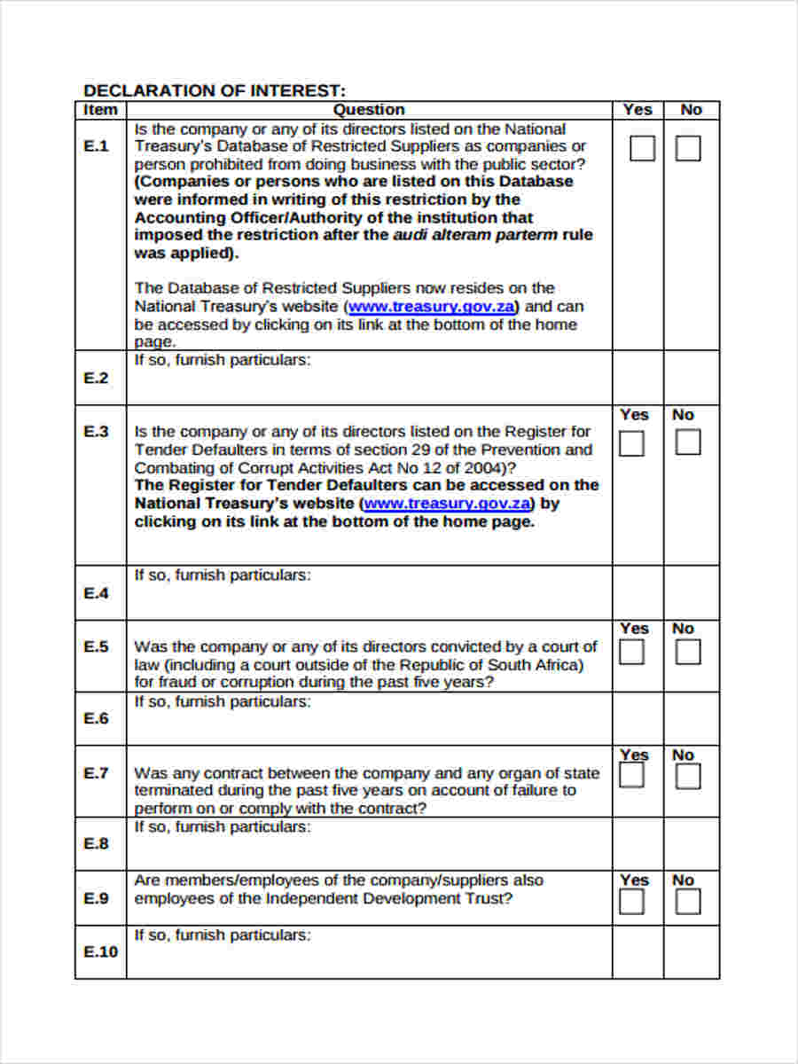 database registration questionnaire