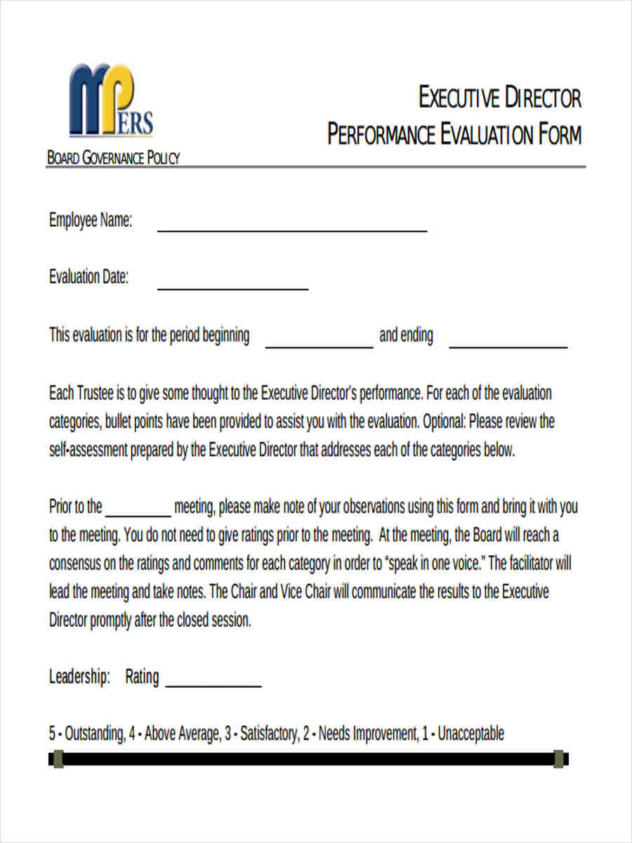 director performance review form