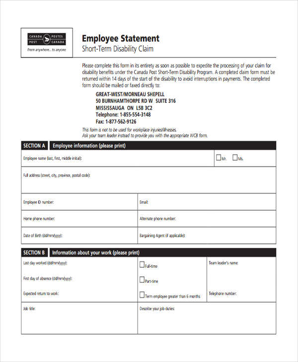FREE 24+ Employee Statement Forms in PDF | Ms Word | Excel