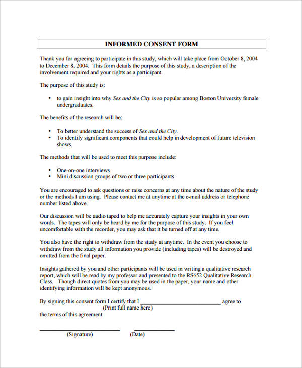 dissertation questionnaire consent form