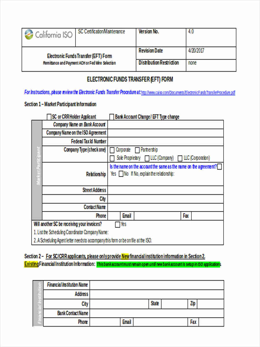 FREE 7+ Fund Transfer Forms in PDF MS Word Excel