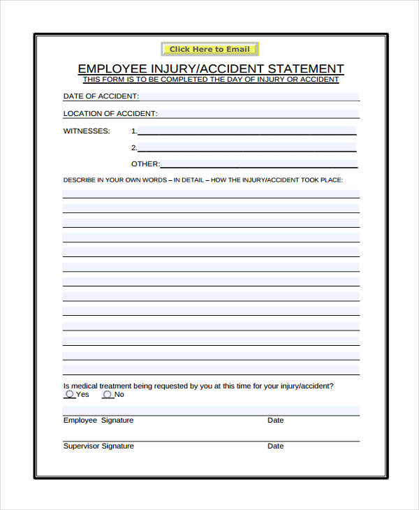 FREE 5 Sample Accident Statement Forms In PDF