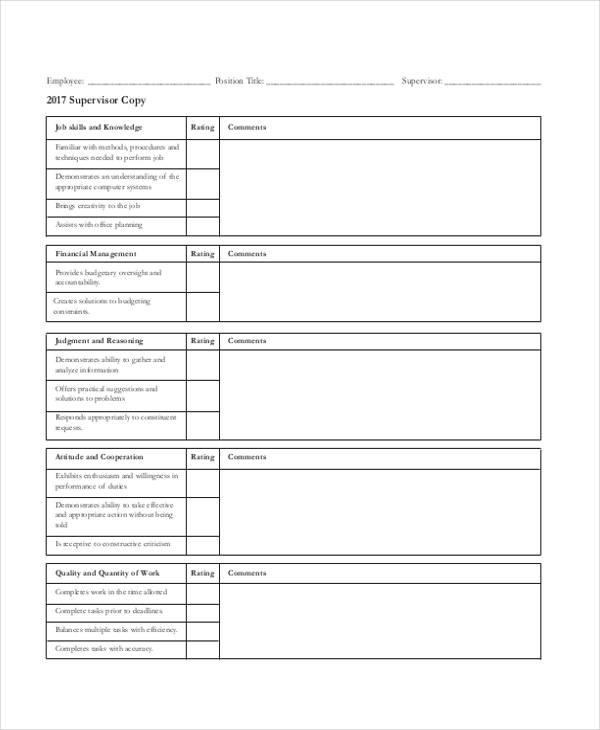 FREE 25+ Employee Evaluation Forms in PDF | MS Word | Excel