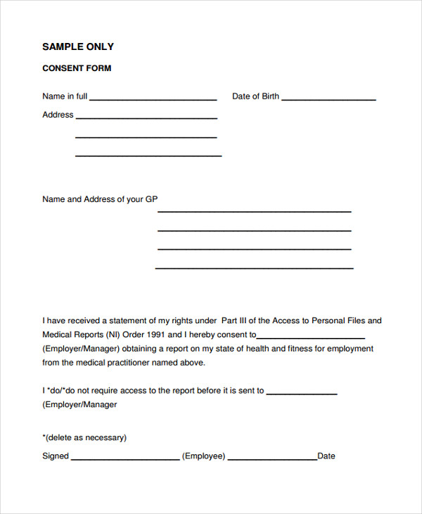 FREE 22+ Medical Consent Forms in PDF Ms Word