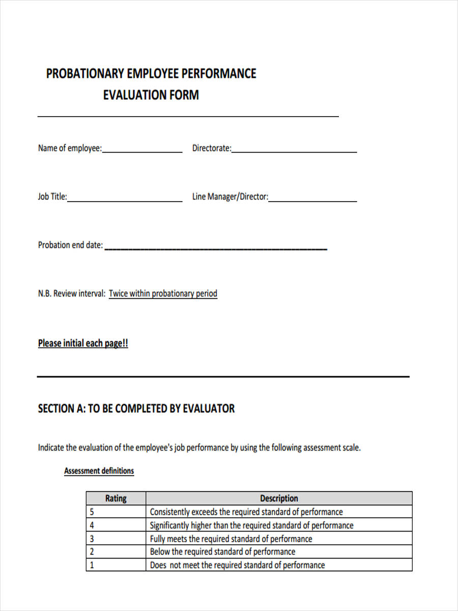 FREE 11+ Probation Review Forms in PDF Ms Word