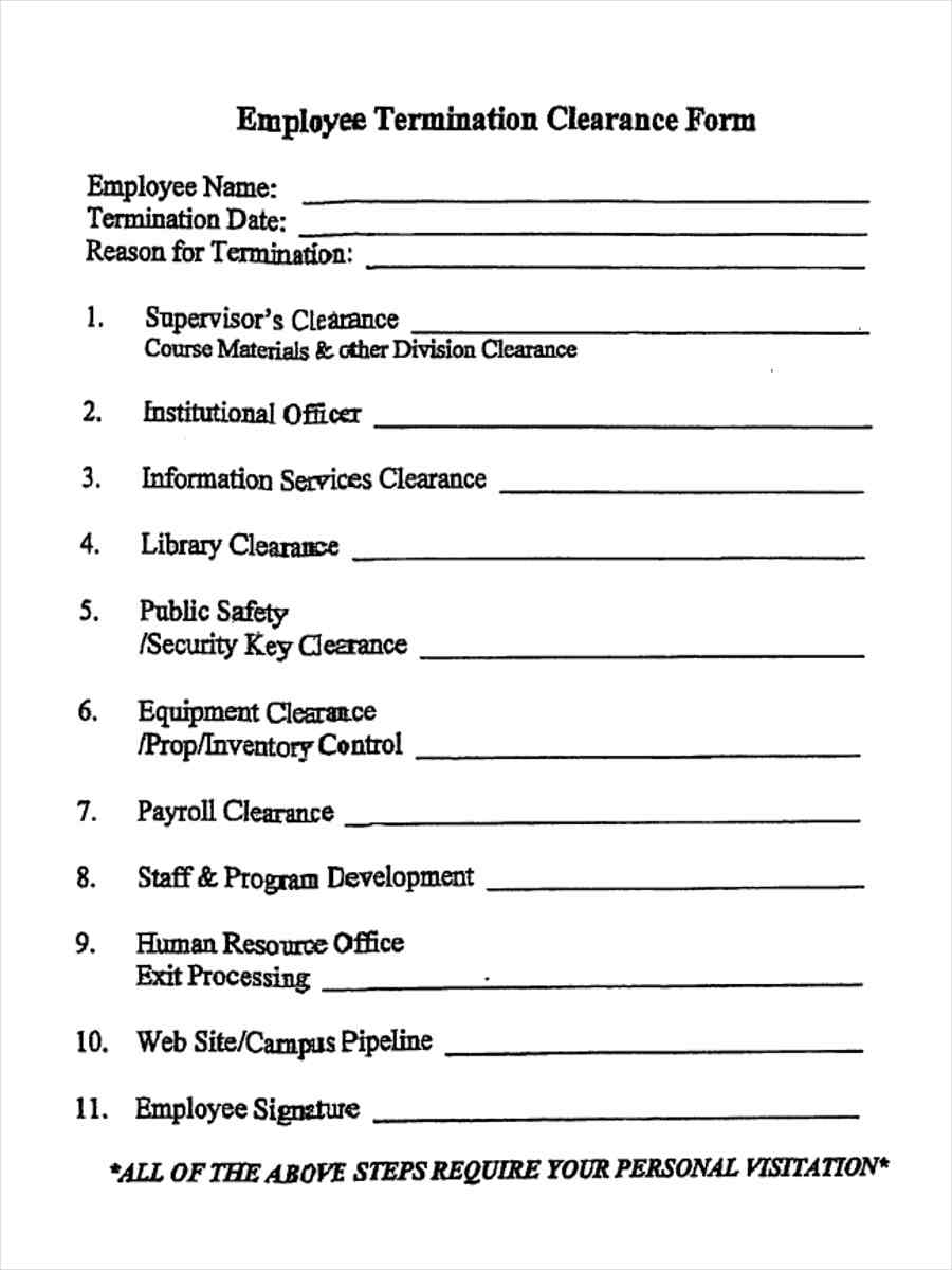 FREE 5+ Employment Clearance Forms in PDF