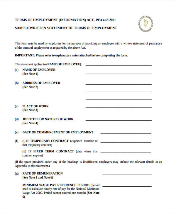 FREE 15+ Employee Statement Forms in PDF | Ms Word