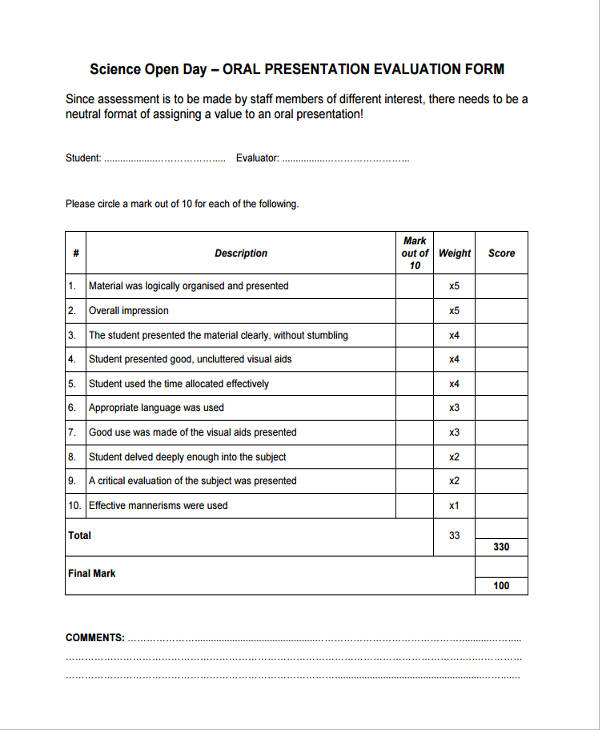 evaluation form1