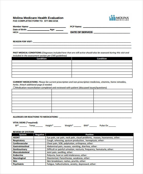 FREE 36+ Health Assessment Forms in PDF | MS Word