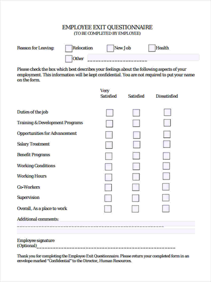 FREE 8+ Sample Job Questionnaire Forms in MS Word | PDF