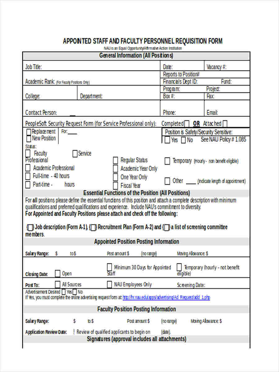 Free 6 Personnel Requisition Forms In Ms Word Pdf 0485