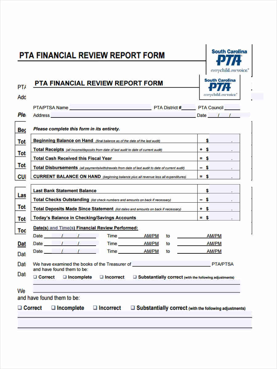 how to write a financial review report