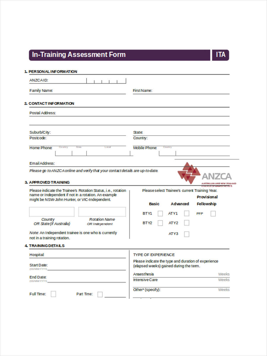 formal training assessment