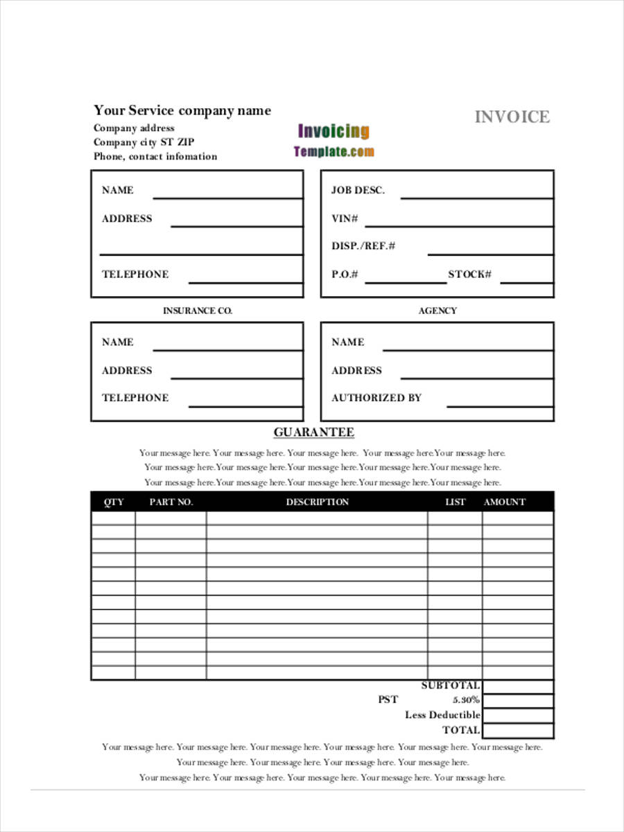 sample printable invoice free FREE Job 5 Forms Example, Format in Sample, Invoice