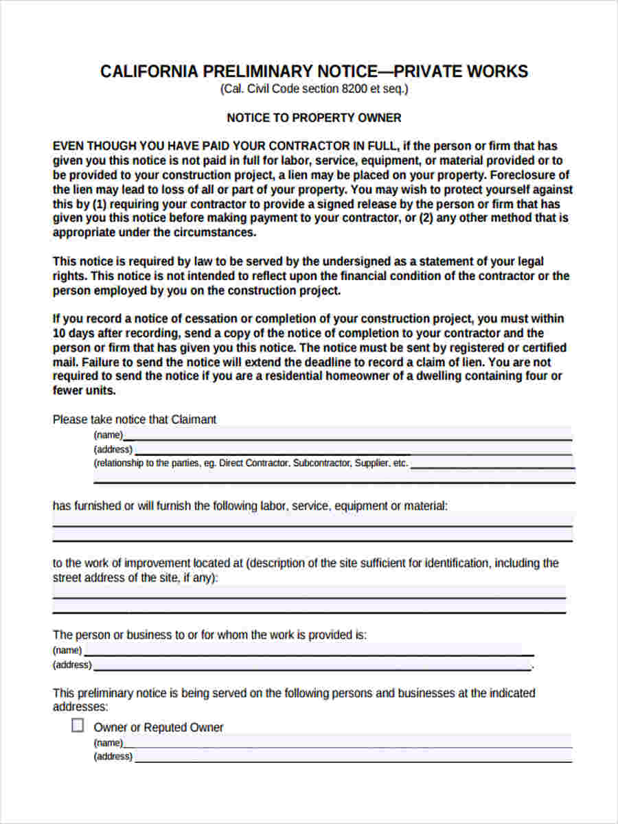 Free Notice To Vacate Template