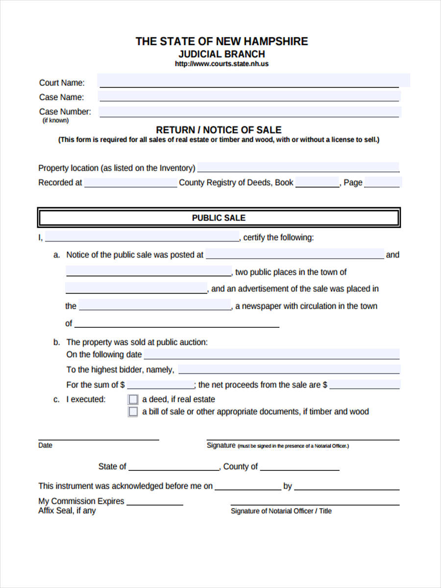 FREE 7+ Sample Real Estate Bill of Sale Forms in PDF